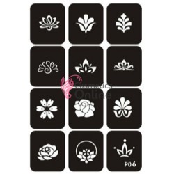 Sabloane de corp pentru tatuaje temporare Henna SHT052, set 12 bucati